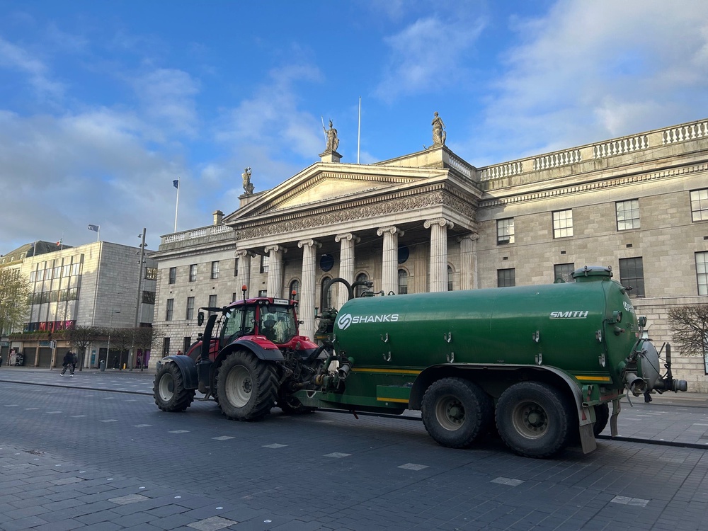 One of the last remaining tractors following the garda operation (Cillian Sherlock/PA)