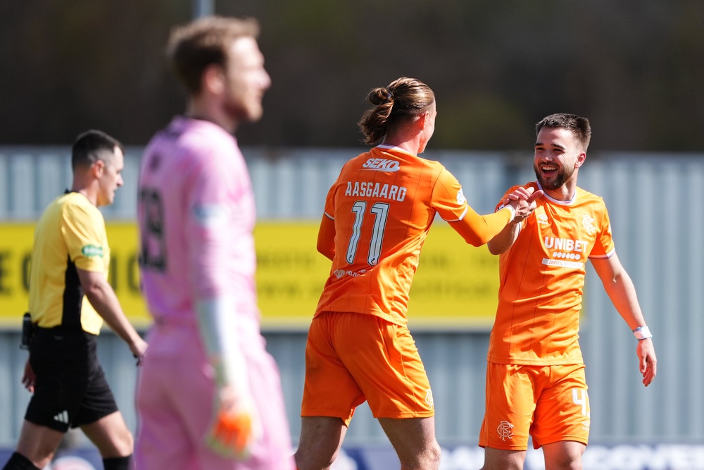 Rangers took the lead through Thelo Aasgaard (centre) (Andrew Milligan/PA Wire)