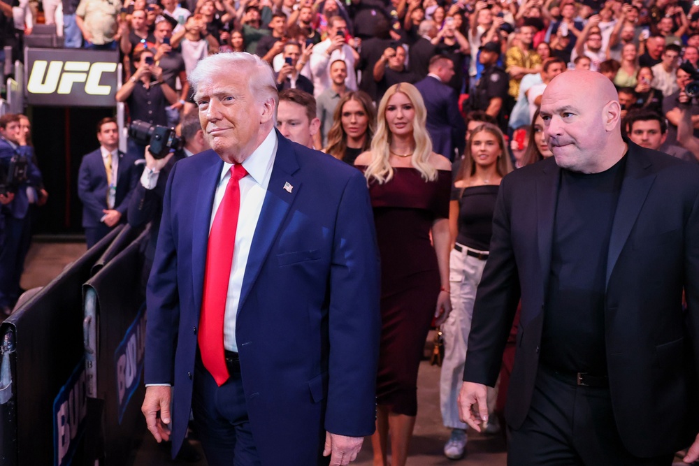 President Trump attended UFC 327 alongside Dana White and members of the Trump family, while Vice President JD Vance announced negotiations between the US and Iran failed, leaving the future of the war uncertain (Getty Images)