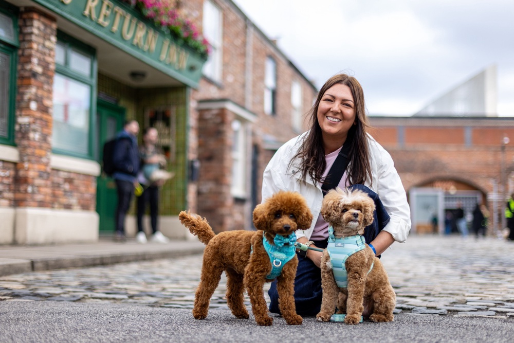 Annie Palmas, with her dogs Joey and Jessie (James Speakman/PA) (PA Wire)