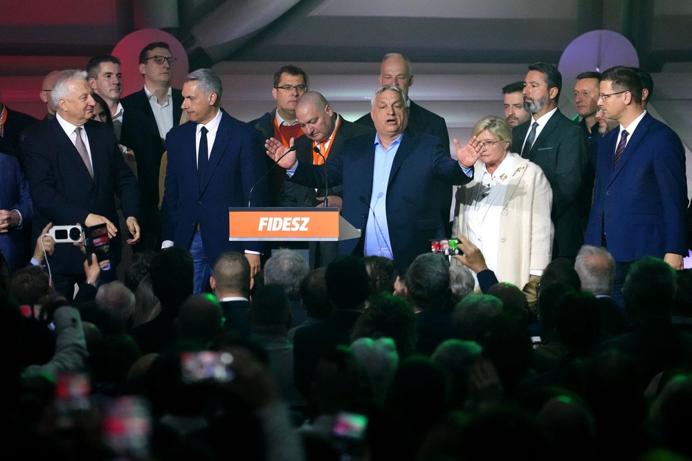 Orban congratulated the opposition Tisza party (AP)