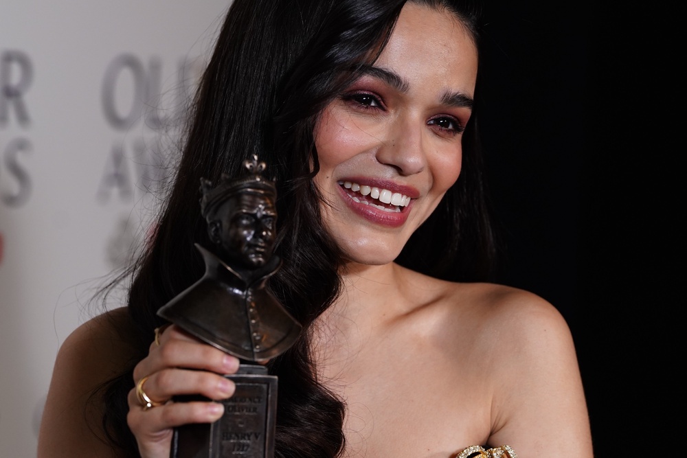 Rachel Zegler with her Best Actress in a Musical award for Evita (Ian West/PA) (PA Wire)