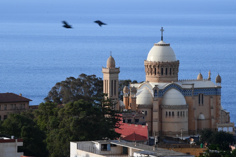 A view of the church of Notre Dame d'Afrique, ahead of a Pope Leo XIV visit, in Algiers, Algeria (AP)