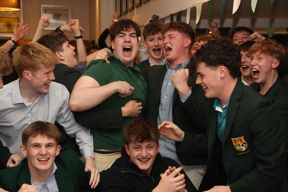 Members of Rory McIlroy’s Holywood Golf Club in County Down celebrate his Masters success (Liam McBurney/PA) (PA Wire)