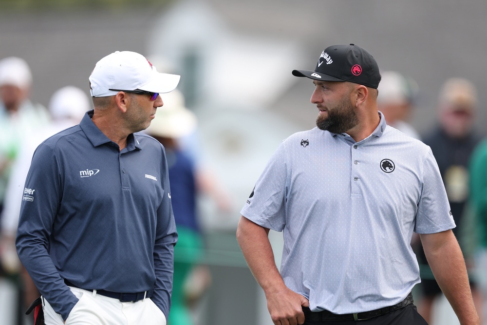 Countrymen Garcia and Jon Rahm were playing together on Sunday (Getty)