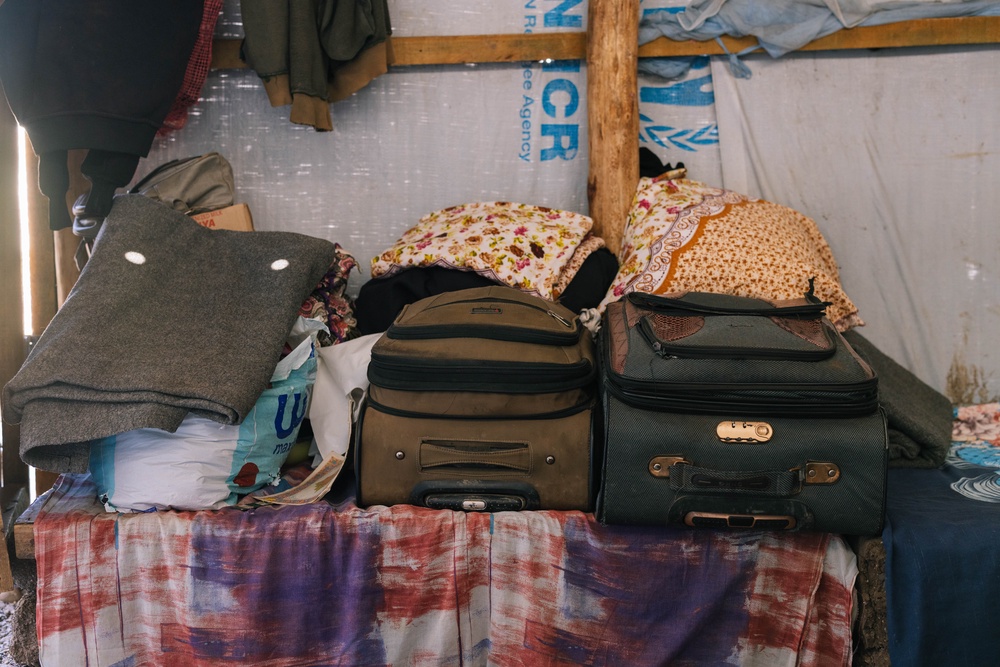 Personal belongings are arranged inside a home in the Kalobeyei refugee settlement, Kenya (Sarah Waiswa/British Red Cross)
