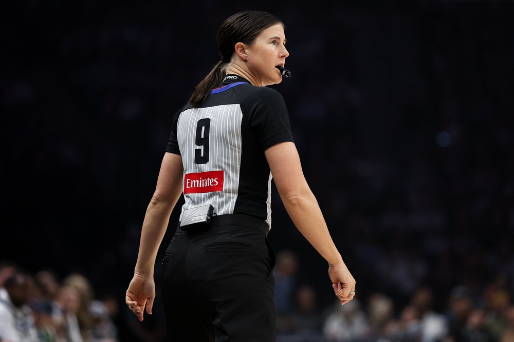 Sago is a veteran referee and her father has officiated basketball for more than 30 years (AP)