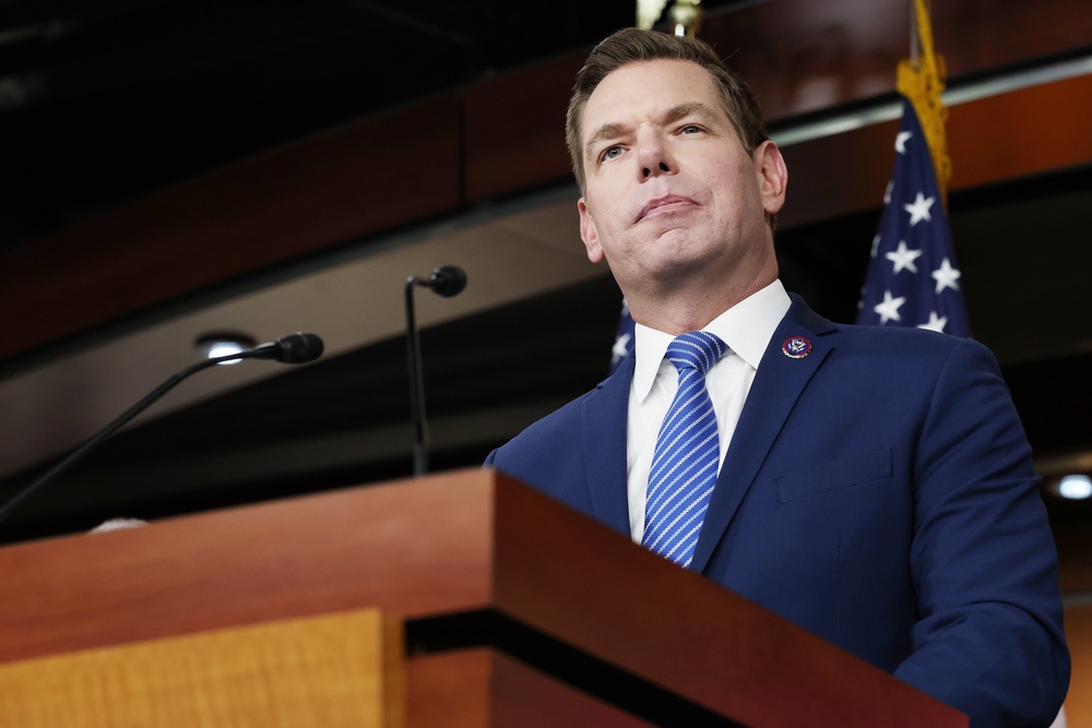 Swalwell has fiercely denied any allegations of sexual misconduct, but apologized to his constituents for his past ‘mistakes in judgment’ (Getty Images)
