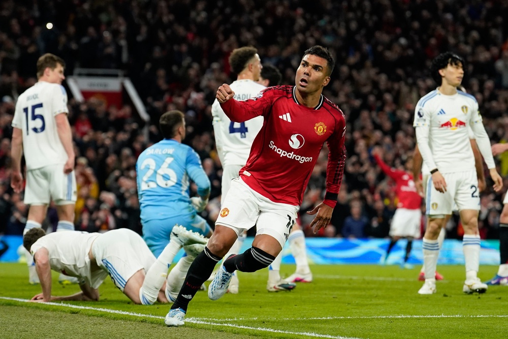 Casemiro halved the deficit for Man United as Michael Carrick tried to stage a salvage mission (AP)