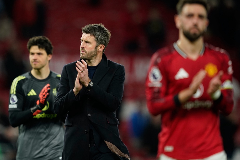 Michael Carrick’s side could have conceded many more on a bad night at Old Trafford (AP)