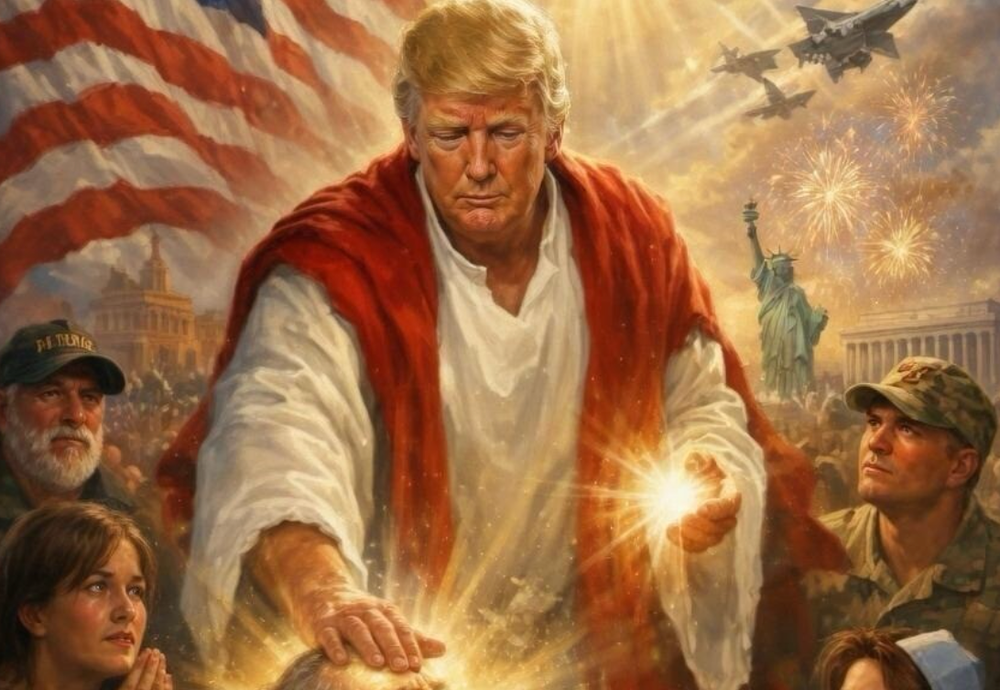 Trump has been feuding with Pope Leo and posted an image of himself as Jesus online, drawing widespread criticism (@realDonaldTrump/Truth Social)
