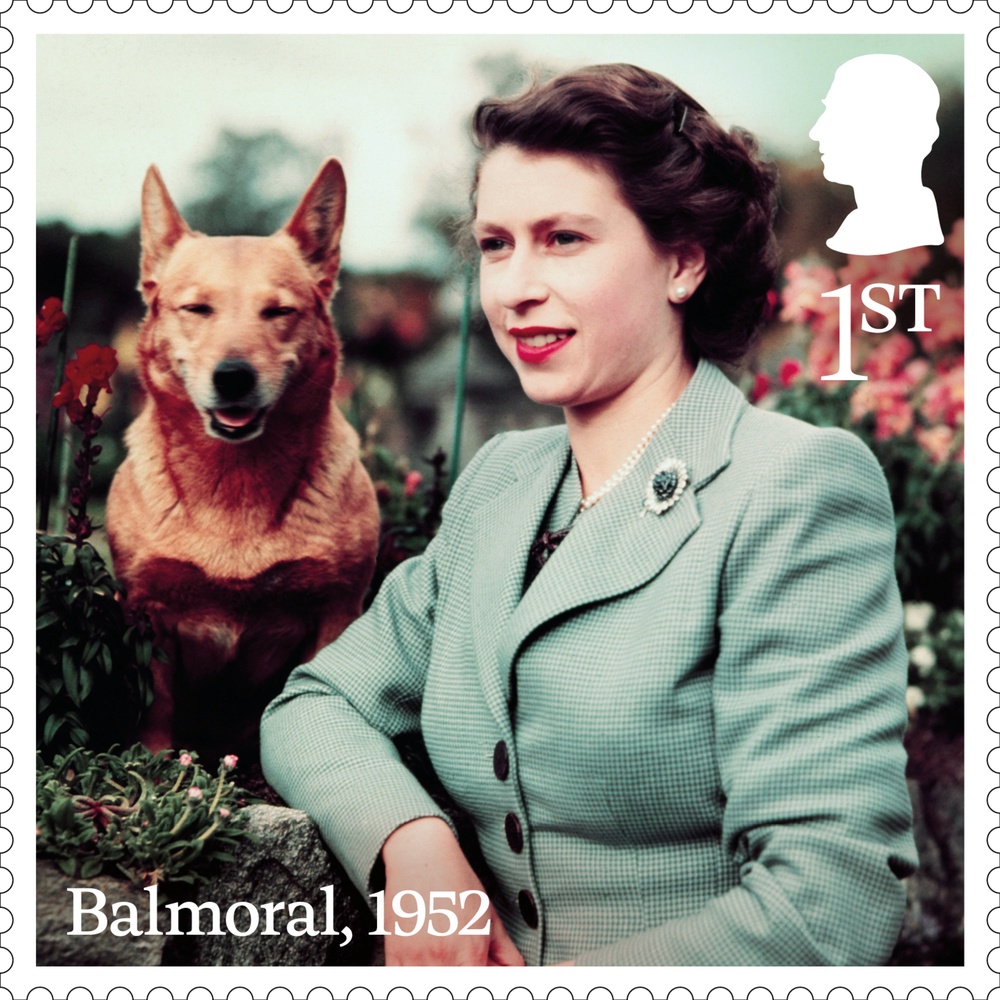 Elizabeth’s love of dogs is represented in the stamps (Royal Mail/PA) (PA Media)