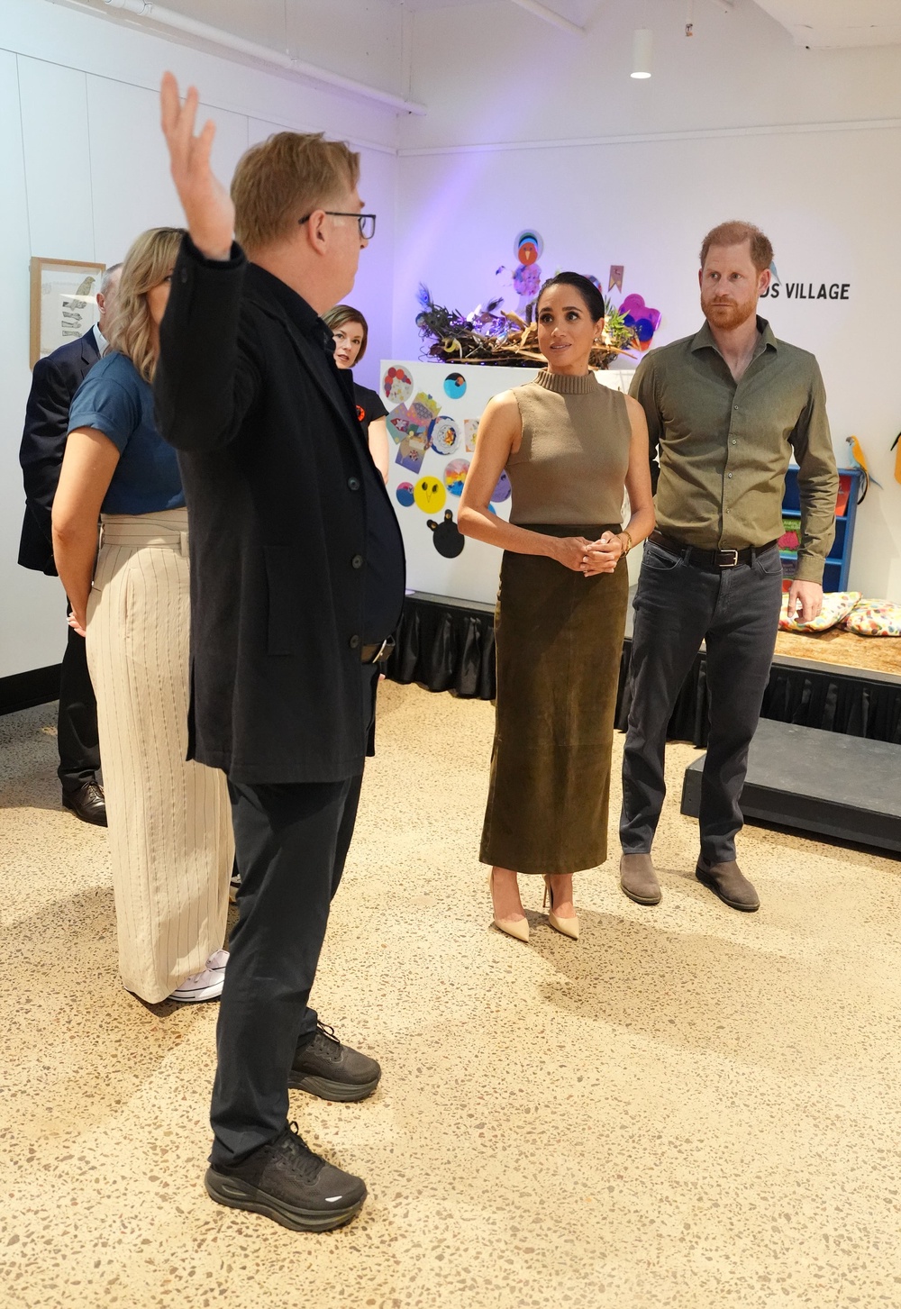 Meghan in a classic CBK look at the Australian National Veterans Arts Museum in Melbourne, Australia (Getty)
