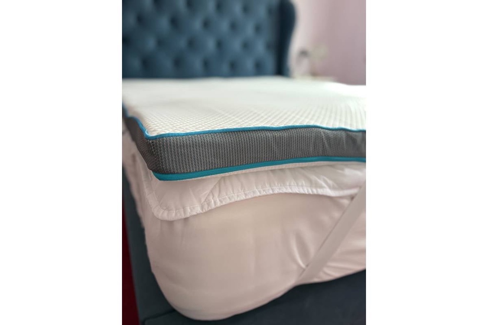 The topper is made up of memory foam and pocketed micro springs (Sarah Jones/The Independent)