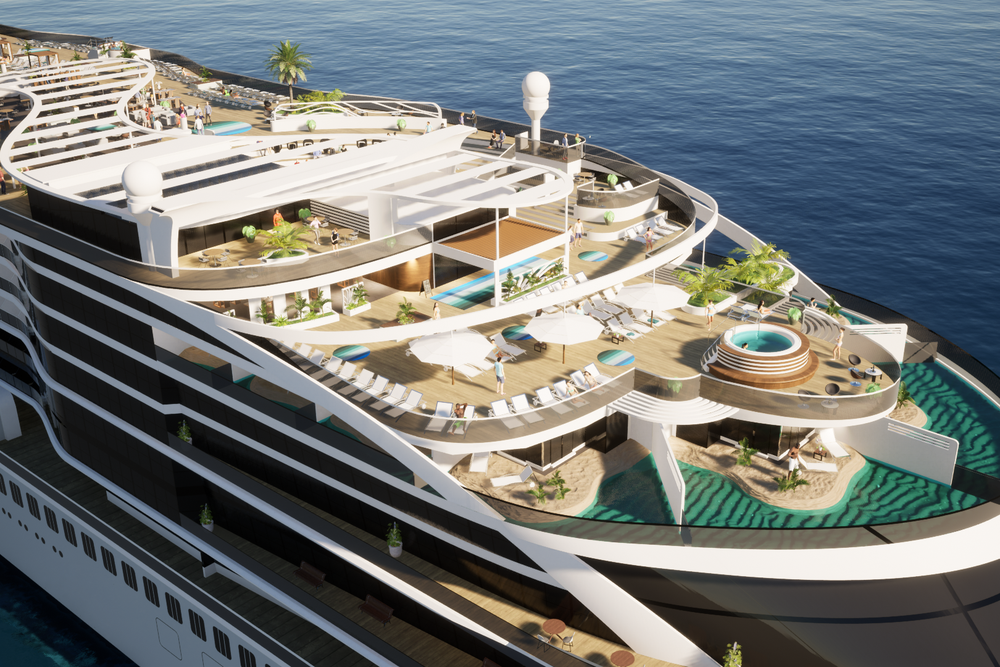 A battery-powered cruise ship would have more space on the top deck (Meyer Werft)