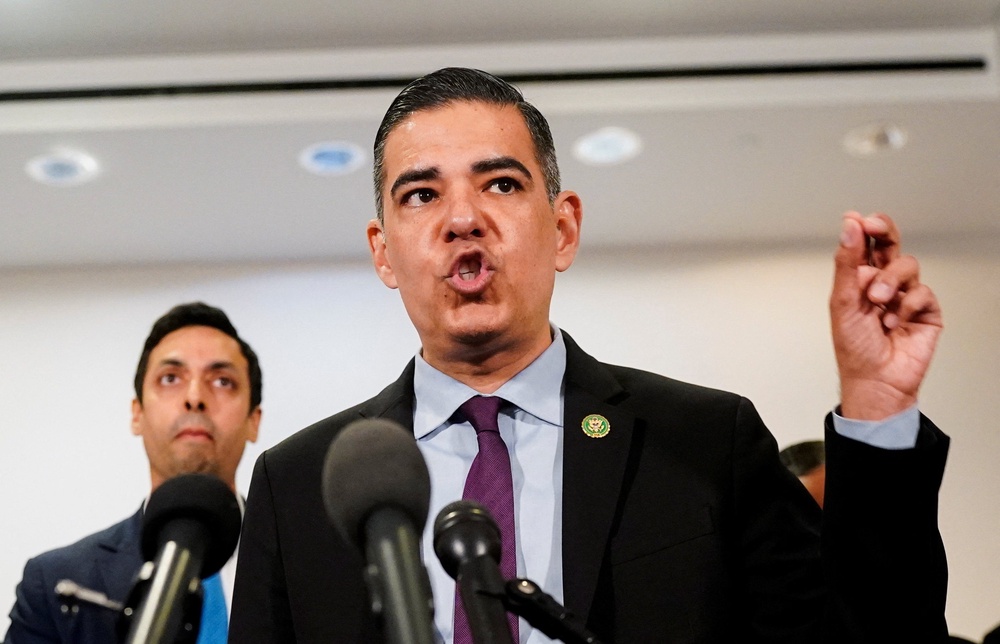 Rep Robert Garcia accused Bondi of ‘evading a lawful congressional subpoena’ and said she must still appear regardless of her title (REUTERS)