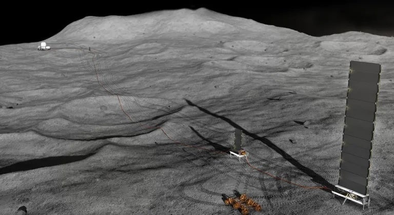 Another NASA illustration shows the set up of a lunar nuclear reactor (NASA)