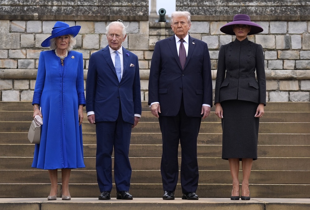 (left to right) The Queen, the King, US President Donald Trump and First Lady Melania Trump during the US leader’s state visit to the UK (Andrew Matthews/PA) (PA Archive)