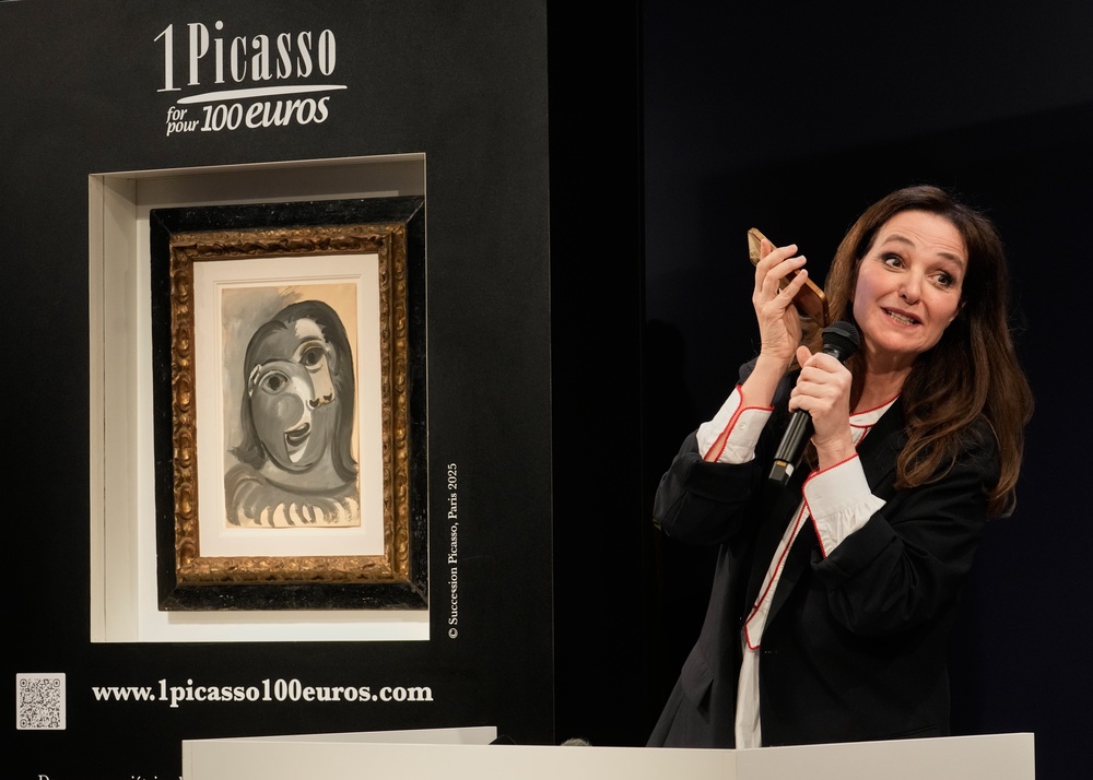 The 1 Picasso for €100 raffle, now in its third edition, was launched in 2013 by French journalist Peri Cochin with support from Picasso’s family and foundation (AP)