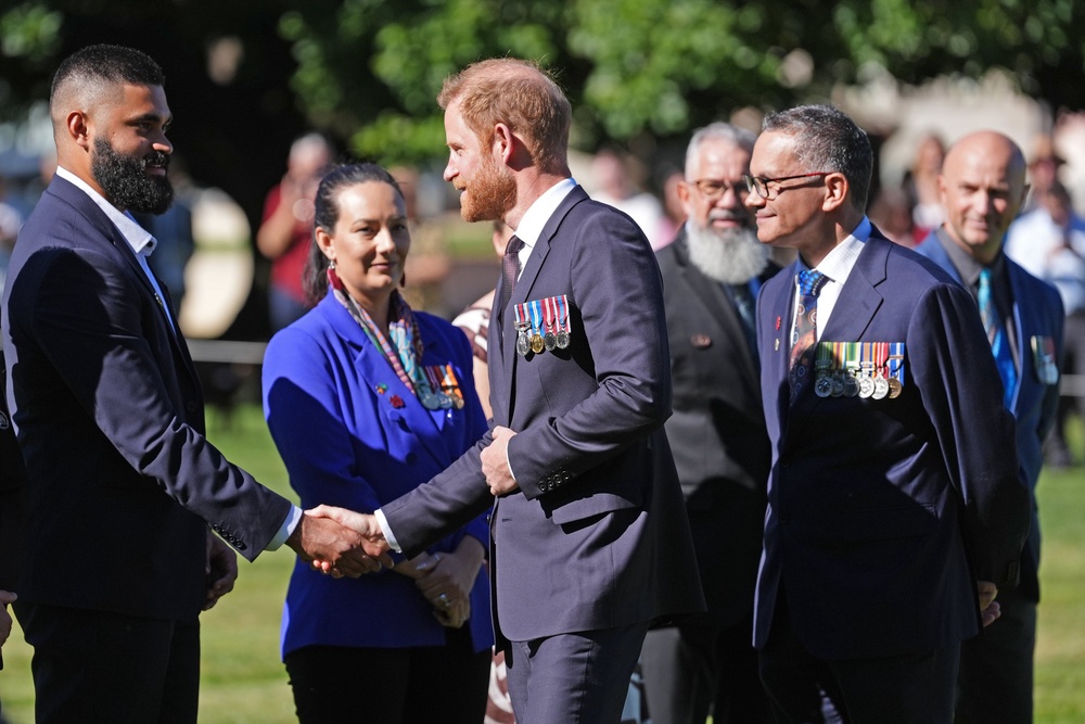 The Duke of Sussex meets Indigenous veterans at the Australian War Memorial in Canberra (Jonathan Brady/PA) (PA Wire)