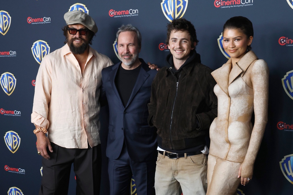 Jason Momoa, Denis Villeneuve, Timothée Chalamet and Zendaya introduce 'Dune: Part 3' footage (Getty)