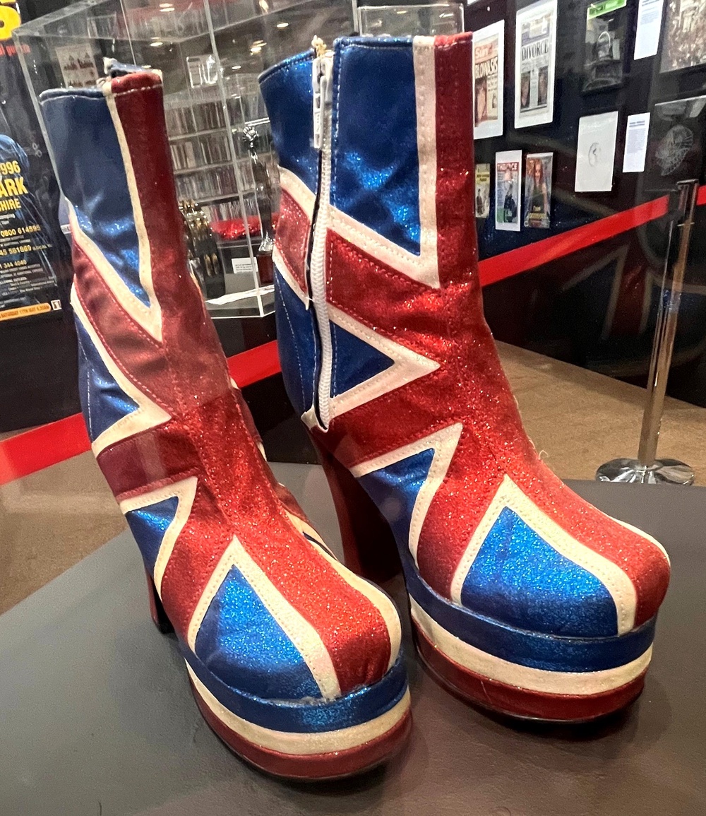Geri Halliwell's Union flag platform boots (PA)