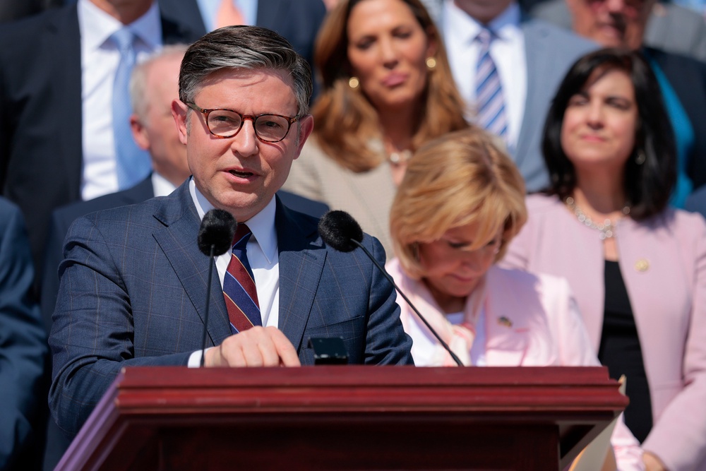 Speaker of the House Mike Johnson (R-LA) responded to President Donald Trump’s criticism of Pope Leo XIV. (Getty)