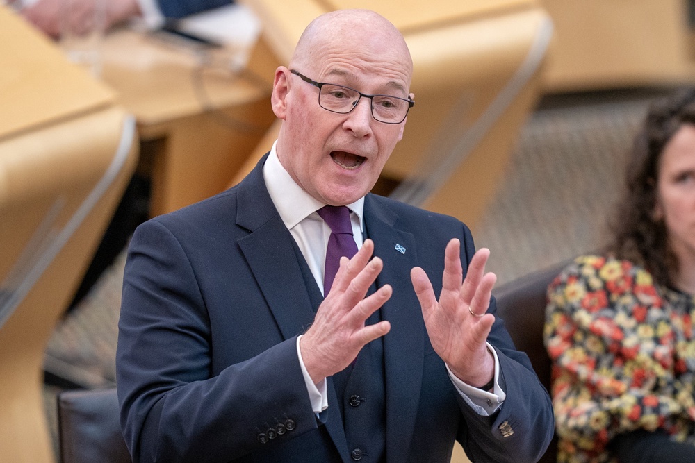 John Swinney said his son had some suggestions about his performance at FMQs (Jane Barlow/PA) (PA Wire)