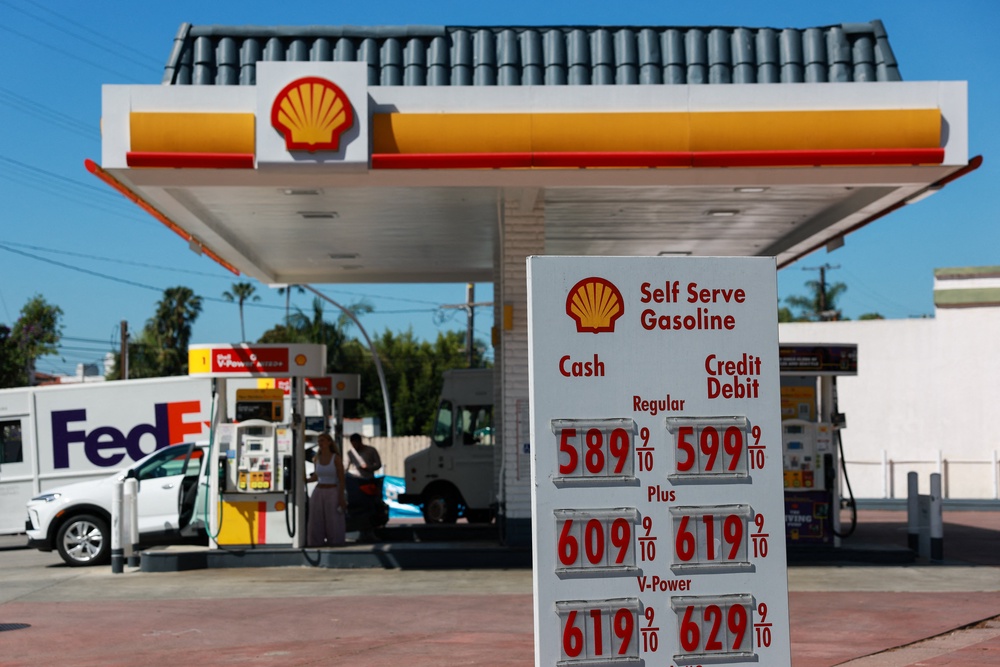 On Wednesday, the average cost of gasoline stood at $4.10 a gallon, up more than $1 from before the war began, according to AAA (AFP/Getty)