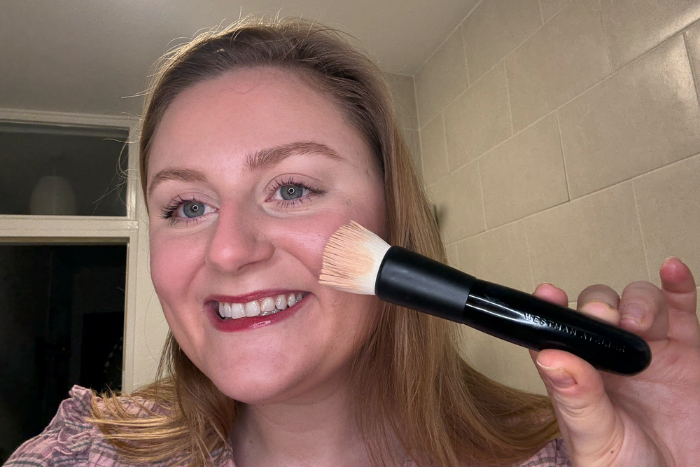 This buffs creams and liquids streak-free into the skin (Lucy Smith/The Independent)