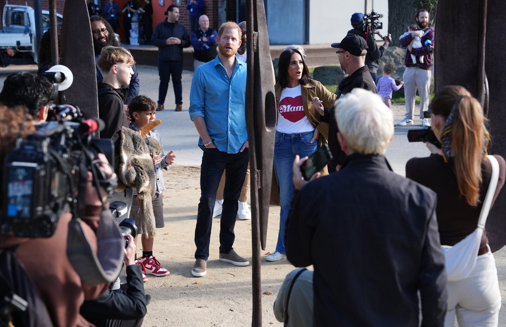 The Duke and Duchess of Sussex take part in the Scar Tree Walk in Melbourne, Victoria (Jonathan Brady/PA) (PA Wire)