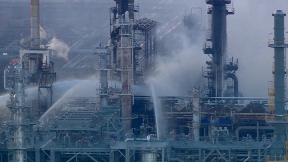 The cause of the fire in Geelong appeared to be equipment failure, likely a leak or valve malfunction (Reuters)