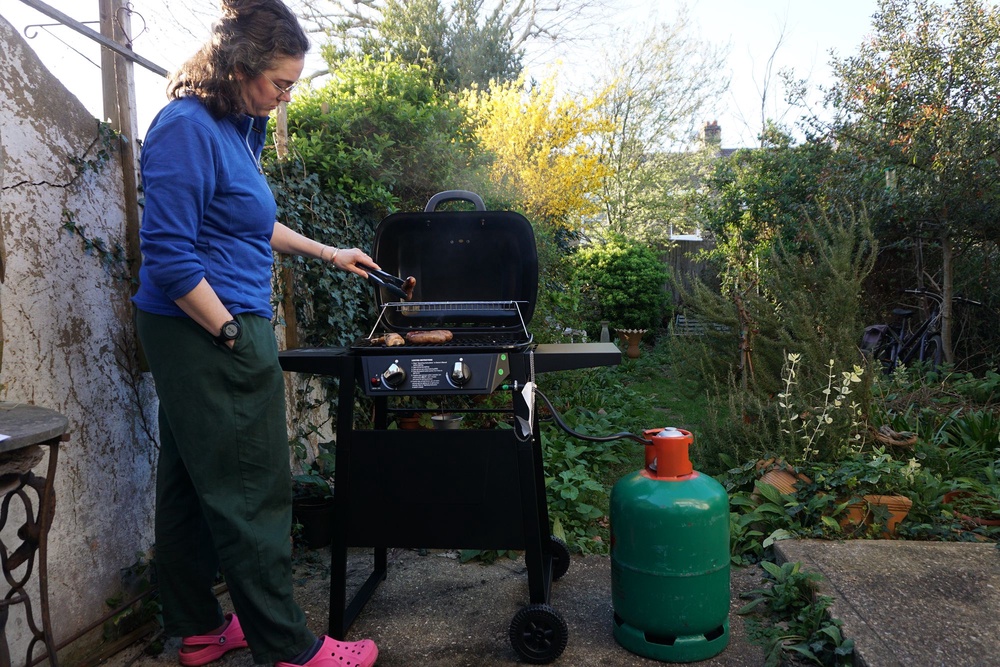 I cooked a wide range of meat and veg on the gas barbecues (Flora Baker/The Independent)