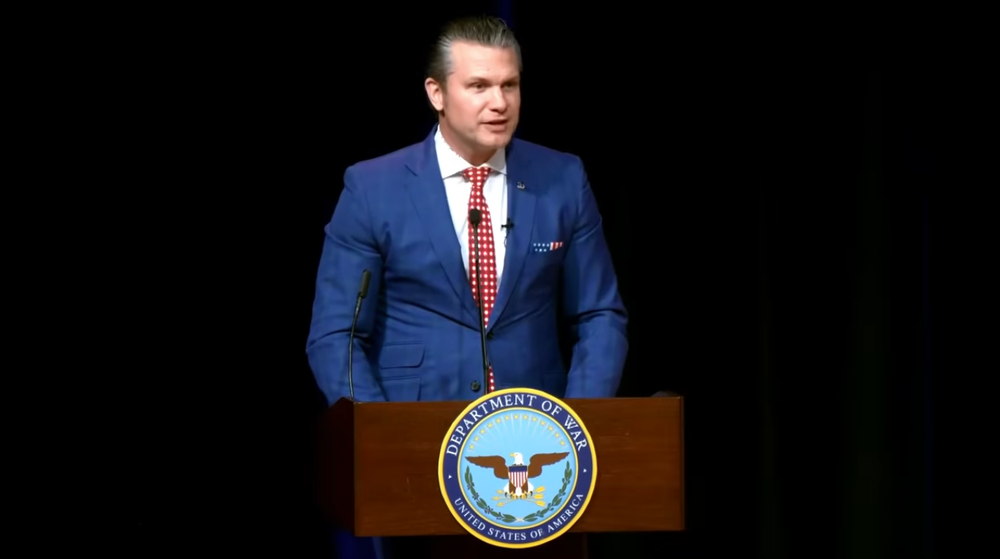 Defense Secretary Pete Hegseth delivered the prayer at the Pentagon on Wednesday (Department of War)
