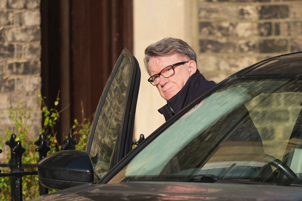 Lord Peter Mandelson leaving his home in London earlier this year (Yui Mok/PA) (PA Wire)