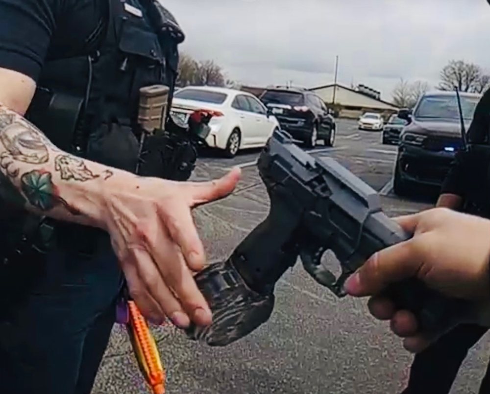 The incident involved a water gun featuring an extended magazine that 911 callers mistook for a real firearm. Though the toy is sold for ages 3 and up, its tactical appearance during school hours triggered a high-risk emergency response, according to police (Portage Police Department)