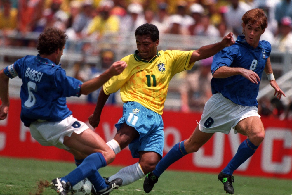 Franco Baresi was a stalwart of a fearsome Italian defence (Getty)