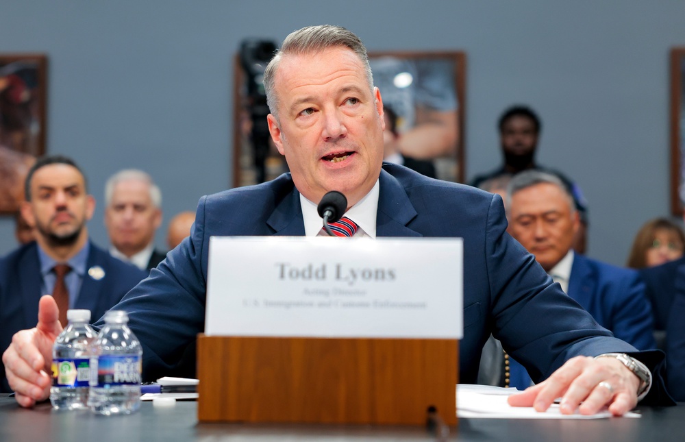 Outgoing ICE’s director Todd Lyons claimed that the ‘meat’ of ICE recruit training was remained despite the new, fast-tracked process. His agency now appears open to bolstering the program after widespread blowback (Getty)