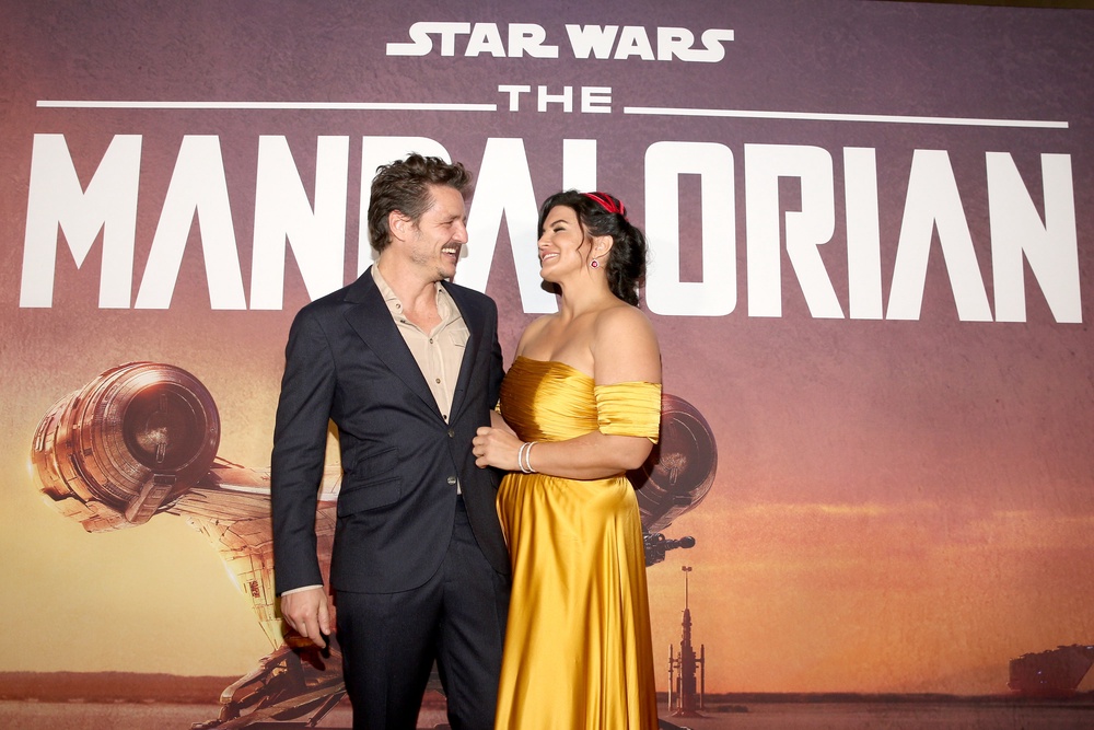 Carano with former ‘The Mandalorian’ co-star Pedro Pascal in 2019 (Getty)