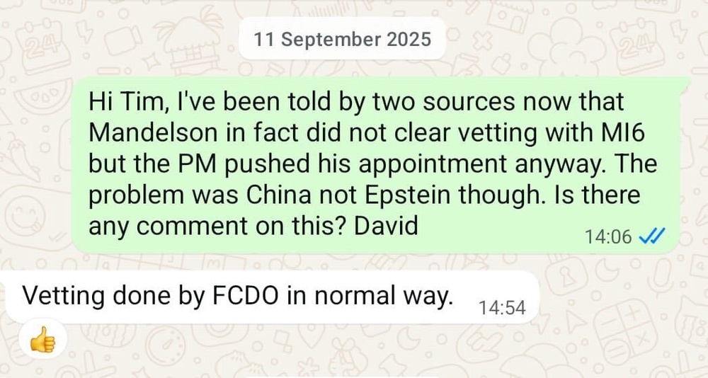 Concerns were put to No10, but the then-director of communications, Tim Allan, insisted: “Vetting done by FCDO [Foreign and Commonwealth Office] in normal way”. (David Maddox)