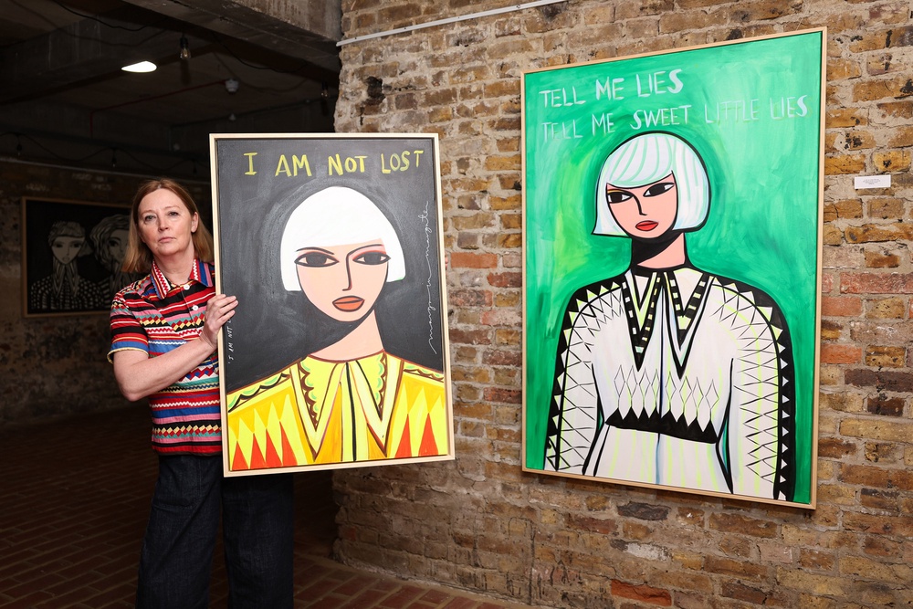 Margo in Margate with some of her pieces (Kieran Cleeves/PA)