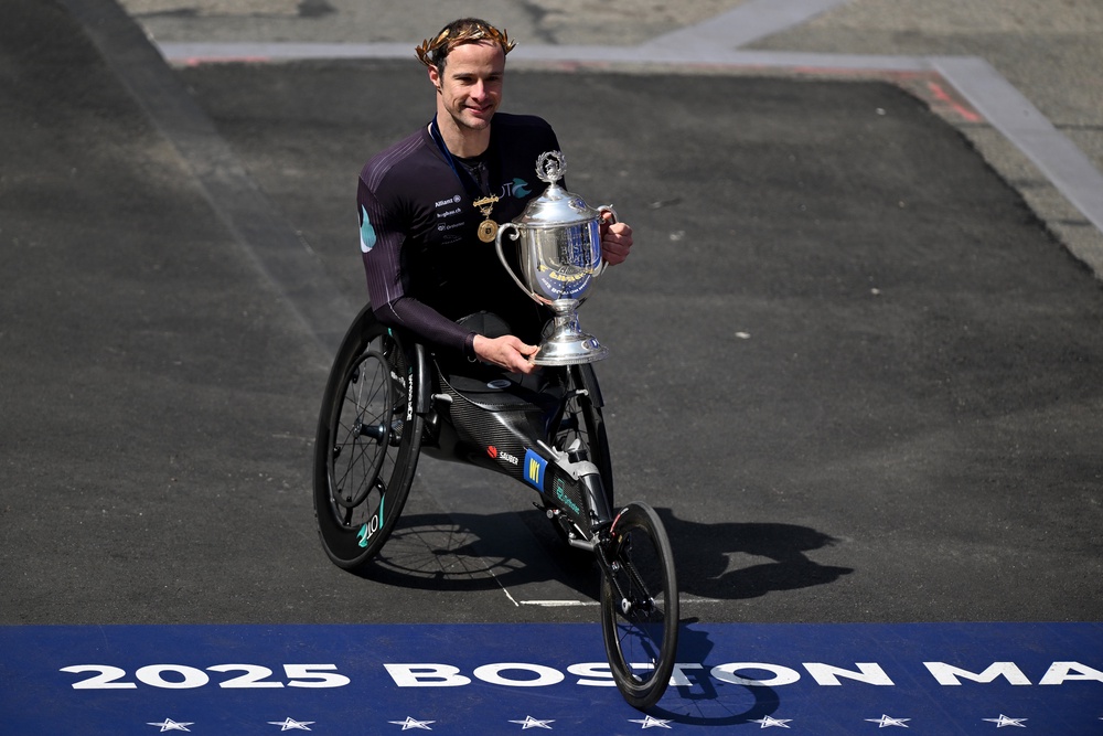 Marcel Hug won an eighth Boston title last year (Getty)