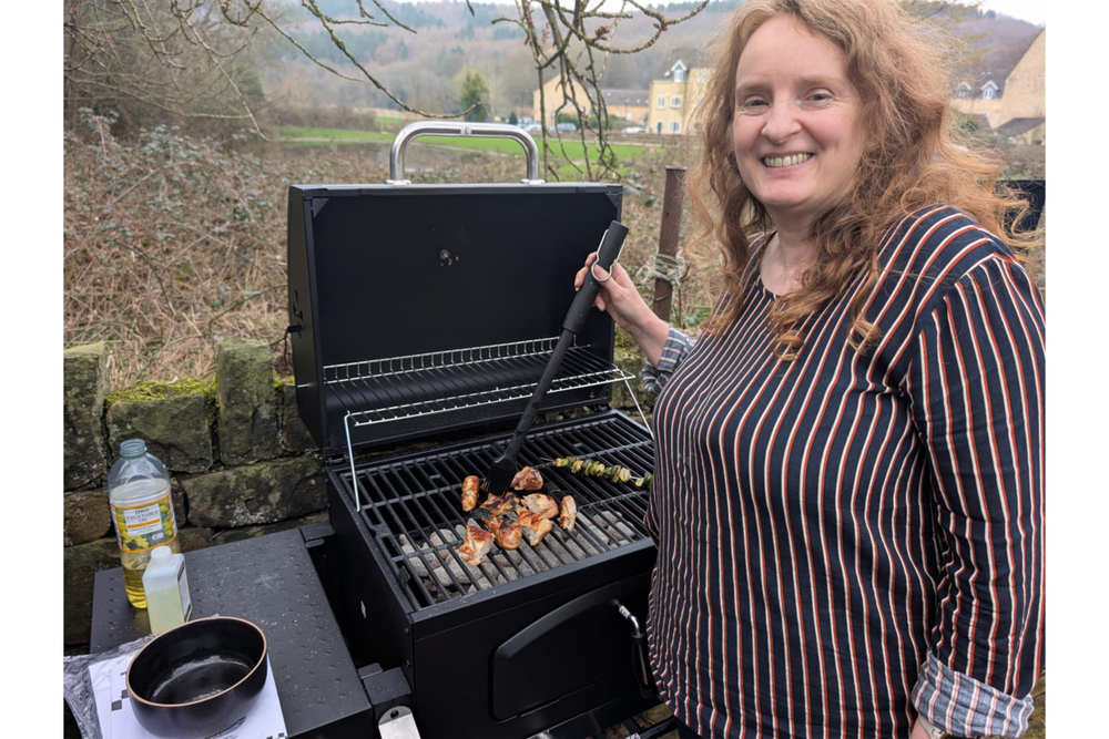The charcoal shelf gives food a smoked taste (Samantha Priestley/The Independent)