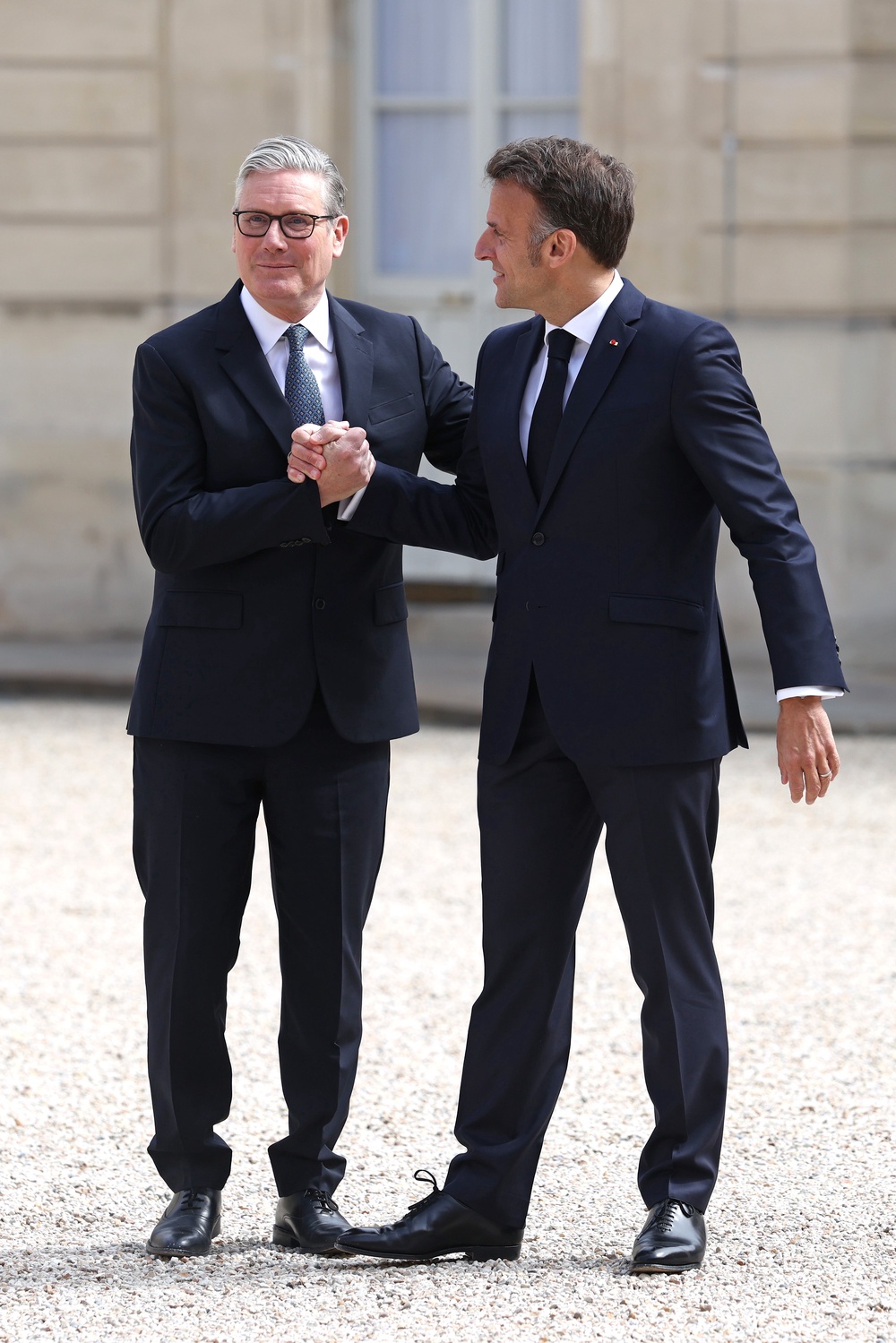 French President Emmanuel Macron with Prime Minister Sir Keir Starmer in Paris (Tom Nicholson/PA) (PA Wire)