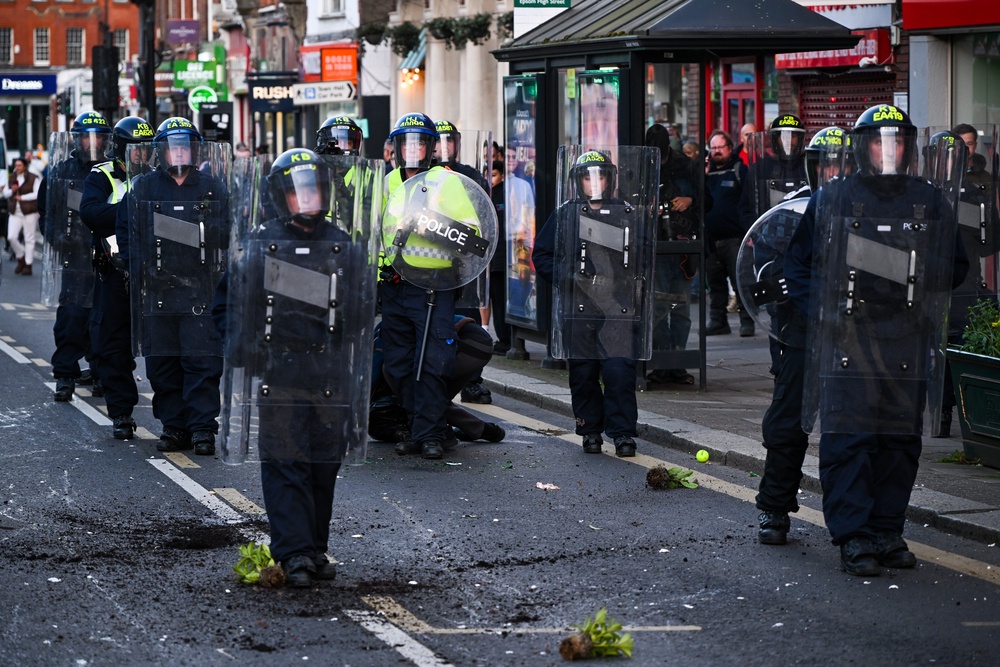 Protests broke out in Epsom on Wednesday evening (Getty)