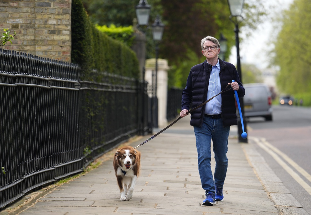 Lord Peter Mandelson outside his home in London (Jordan Pettitt/PA) (PA Wire)