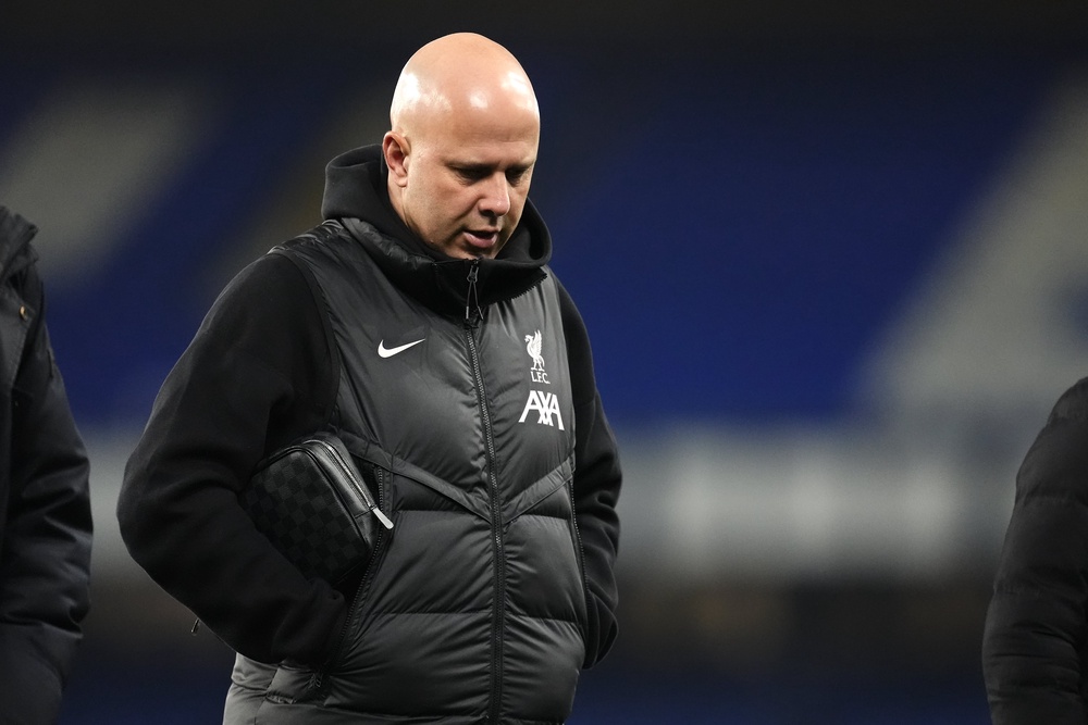 Arne Slot was sent off at Goodison Park last season (Nick Potts/PA) (PA Archive)