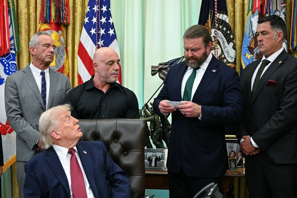 Donald Trump in the Oval Office on Saturday (AFP/Getty)