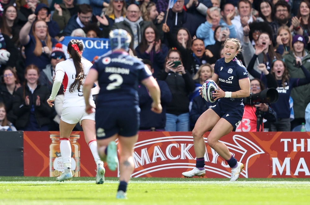 Rhona Lloyd got on the scoresheet to give the record Murrayfield crowd something to cheer about (PA)