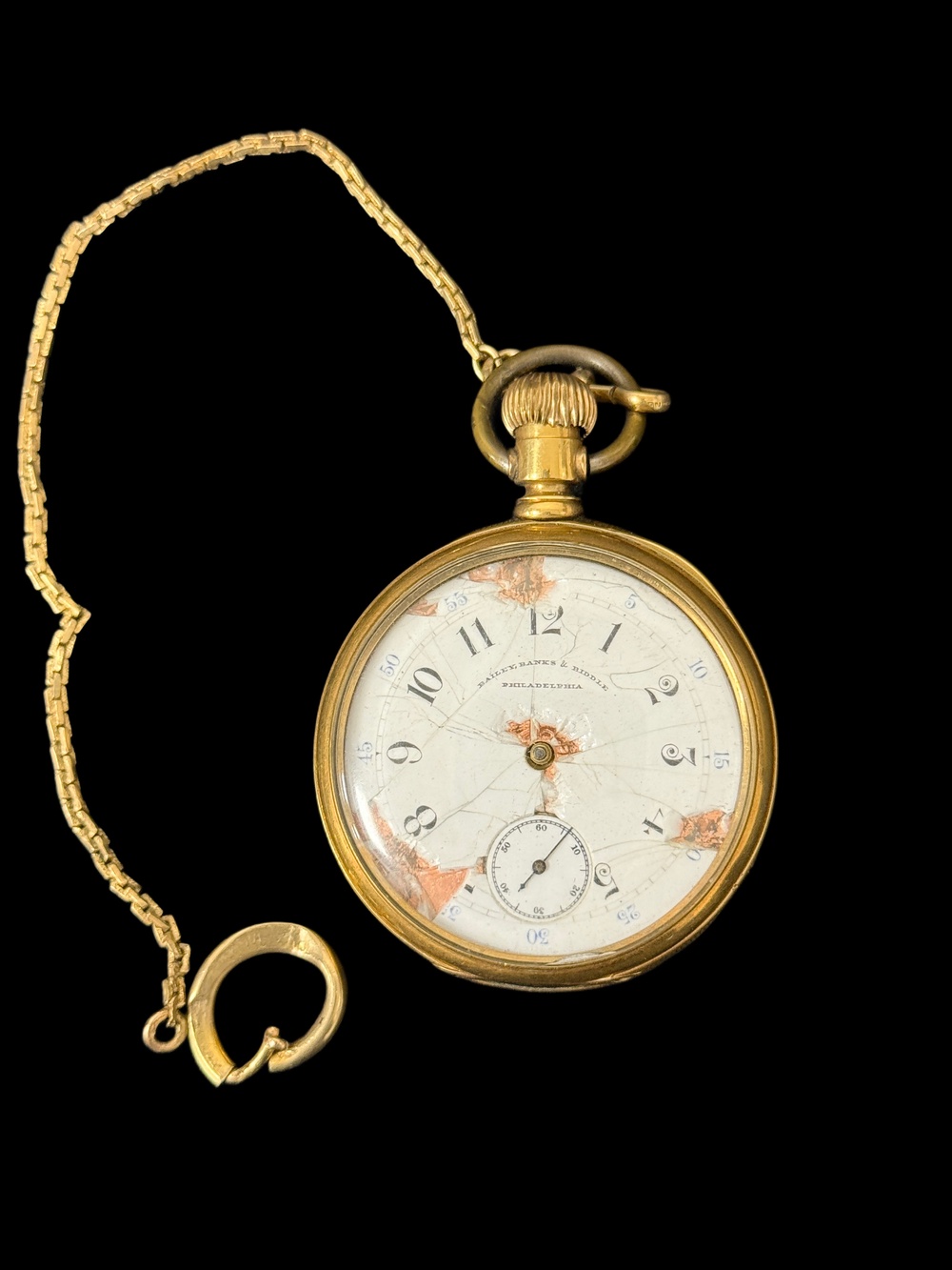 The watch recovered from the body of Frederick Sutton who drowned in the Titanic sinking (Henry Aldridge and Son Ltd/PA)
